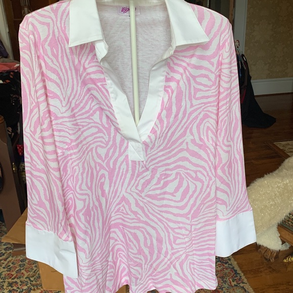 Leggiadro animal print cotton blouse. Worn‎ 1x . Retail 300 - Picture 1 of 6